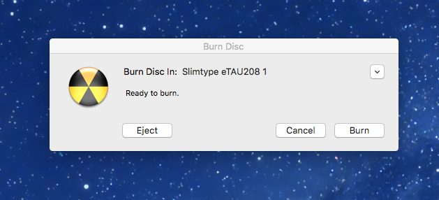 Burn dmg file to iso file